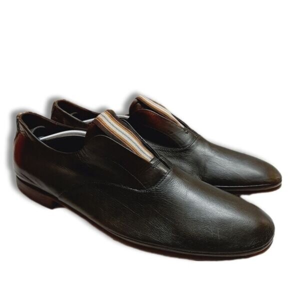 BARRATS 1890 \ Driving Slip-On Loafer Leather Shoes Deep Green Men's Sz US 8.5 - Picture 1 of 16